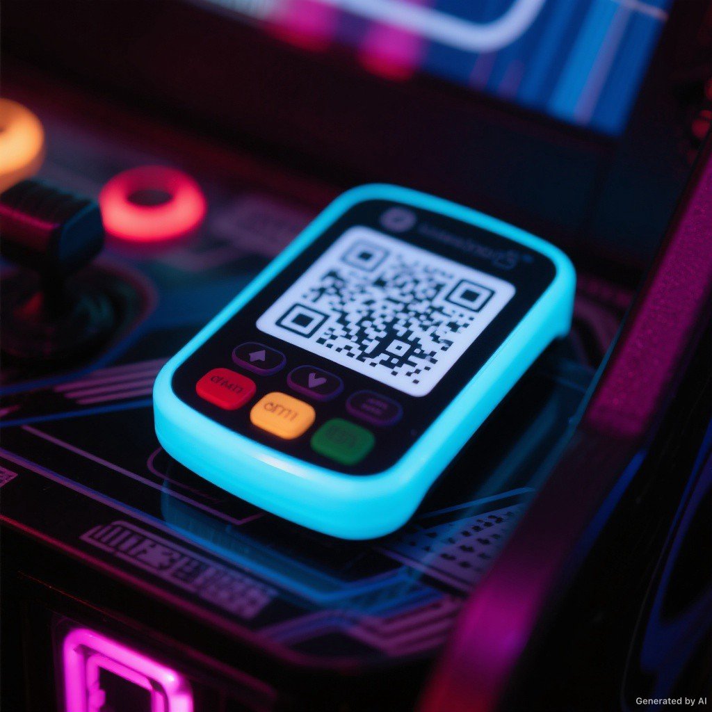 Lector de código QR para pagos con celular en la máquina peluchera